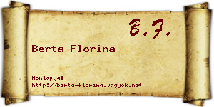 Berta Florina névjegykártya